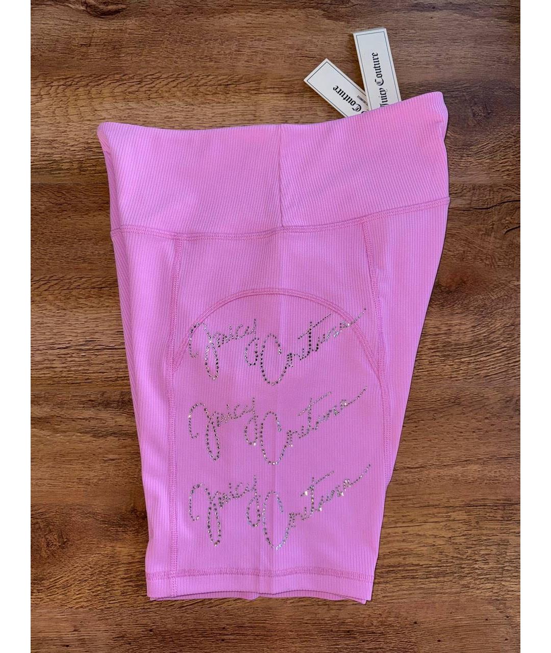 JUICY COUTURE Розовые полиэстеровые спортивные брюки и шорты, фото 4