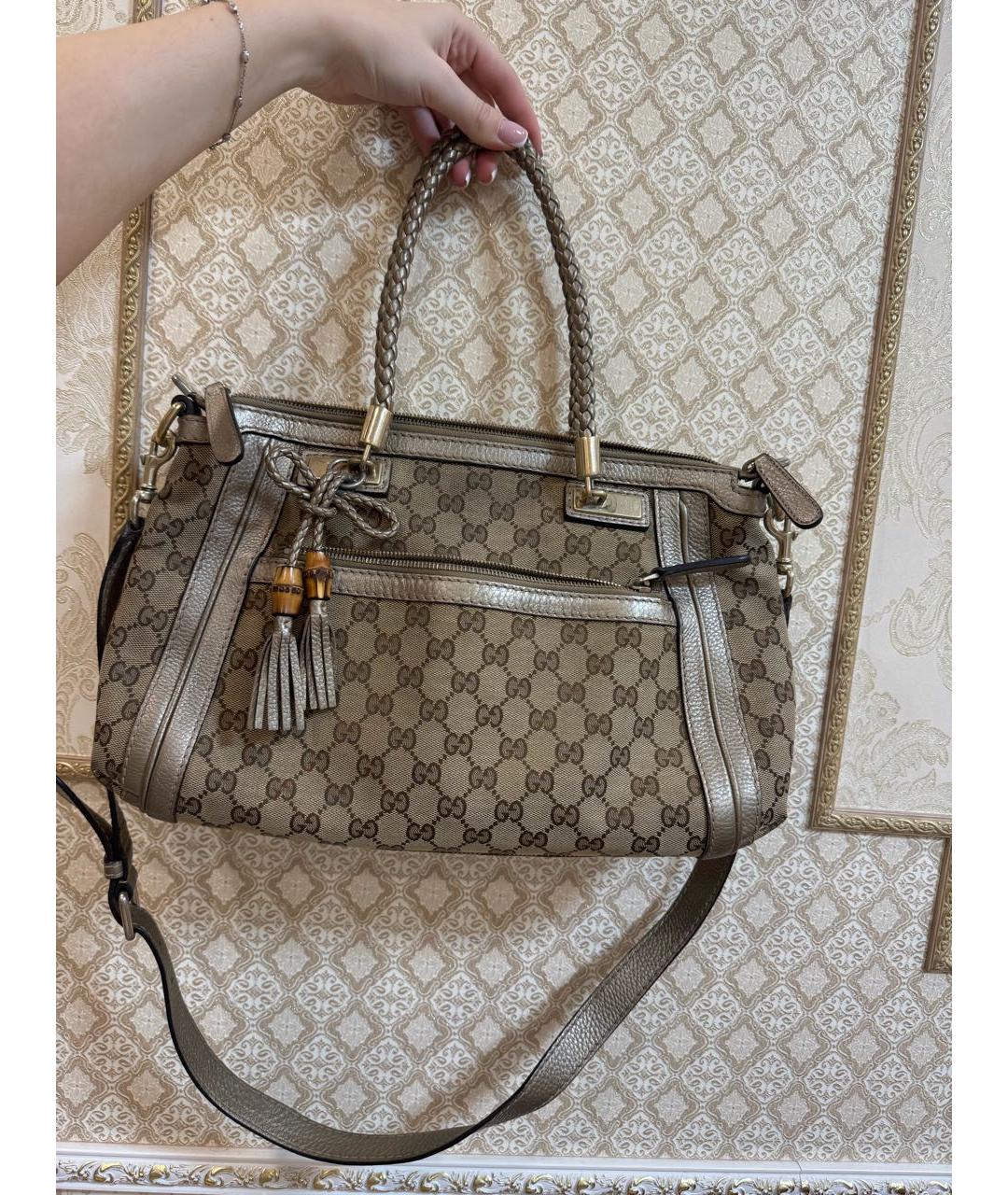 GUCCI Бежевая сумка с короткими ручками, фото 5