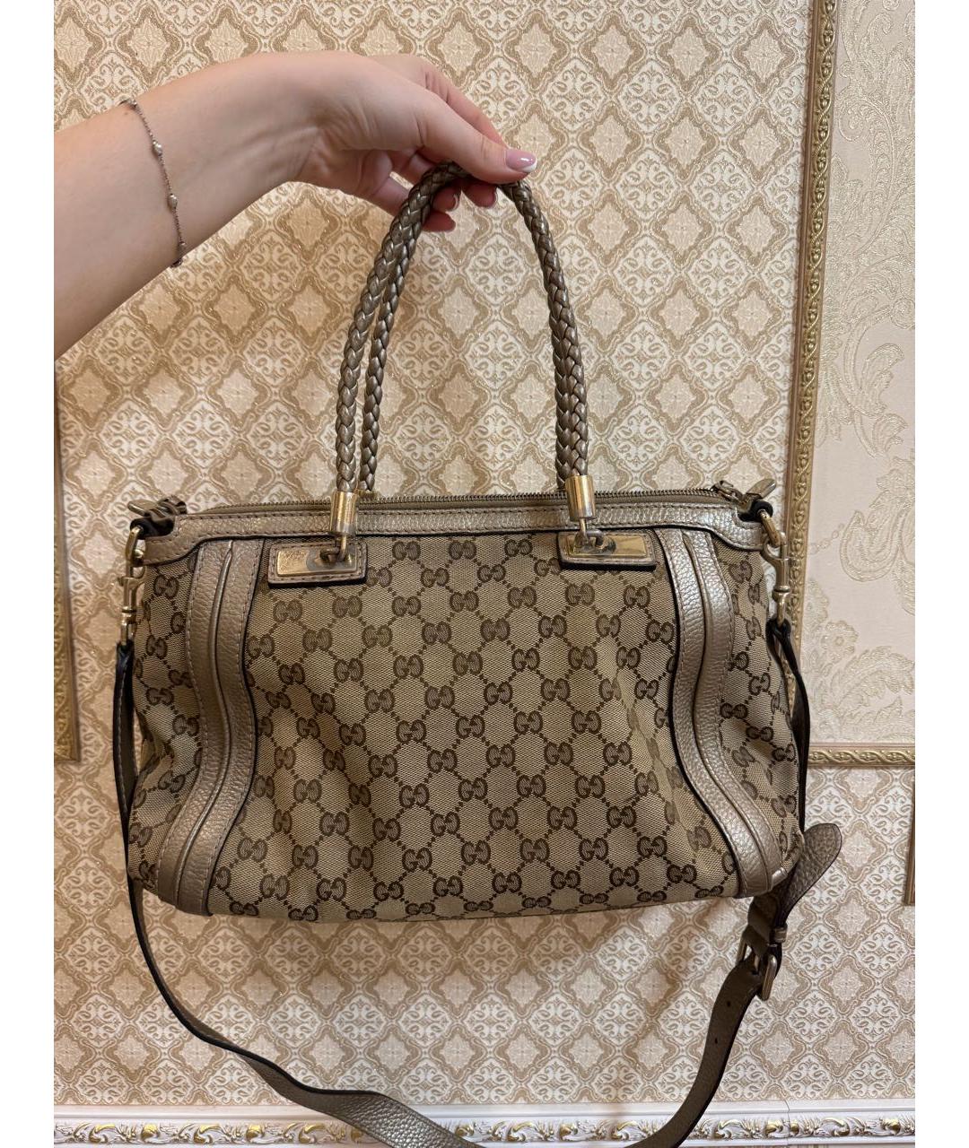 GUCCI Бежевая сумка с короткими ручками, фото 3