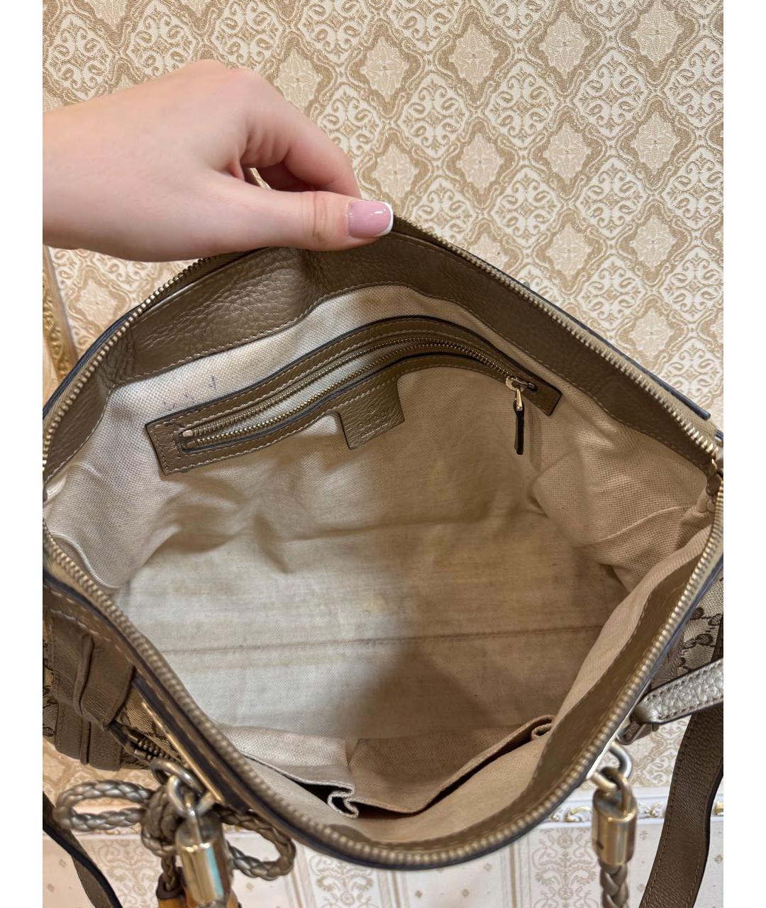 GUCCI Бежевая сумка с короткими ручками, фото 4