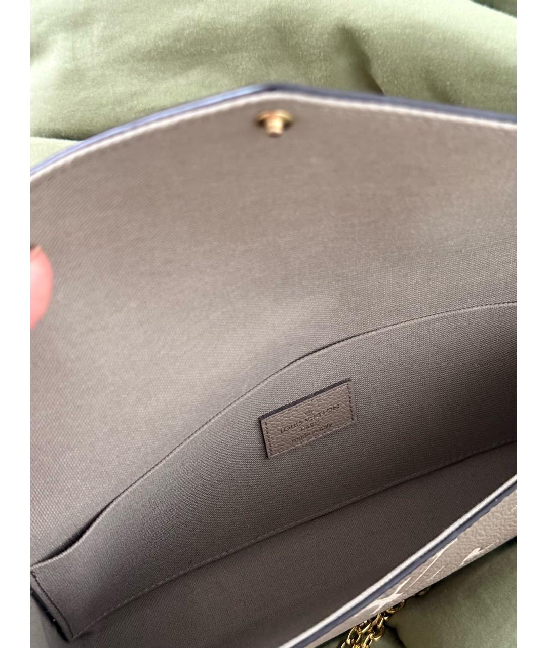 LOUIS VUITTON Бежевая кожаная сумка через плечо, фото 4