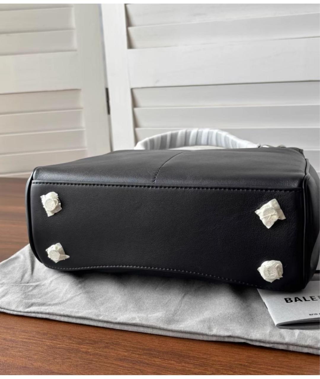 BALENCIAGA Черная кожаная сумка через плечо, фото 6
