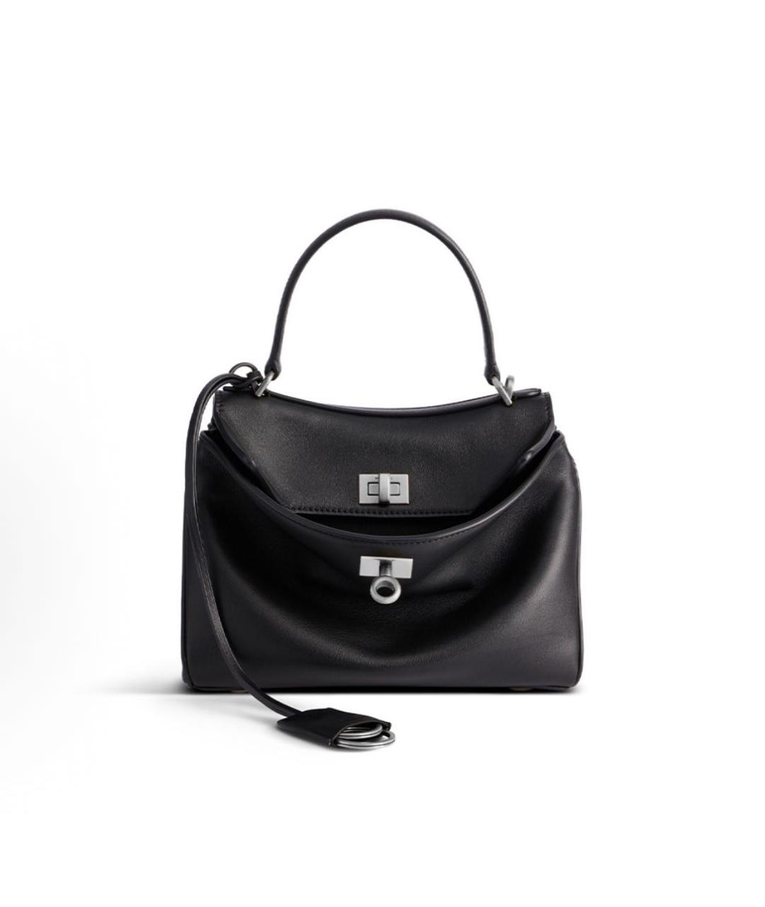 BALENCIAGA Черная кожаная сумка через плечо, фото 7