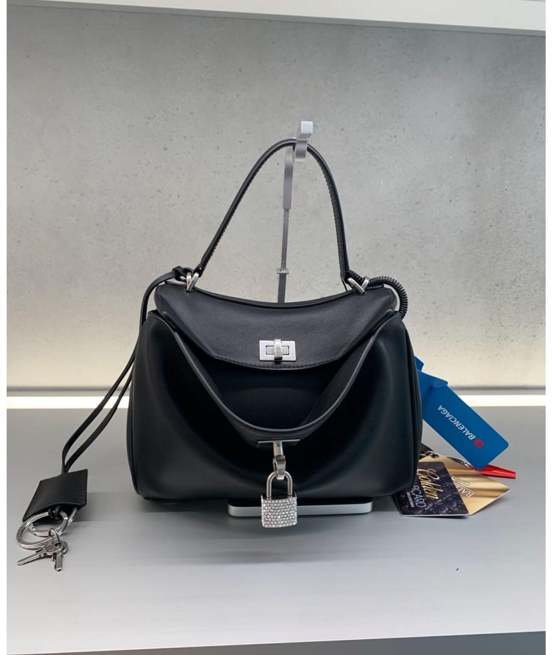 BALENCIAGA Черная кожаная сумка через плечо, фото 2