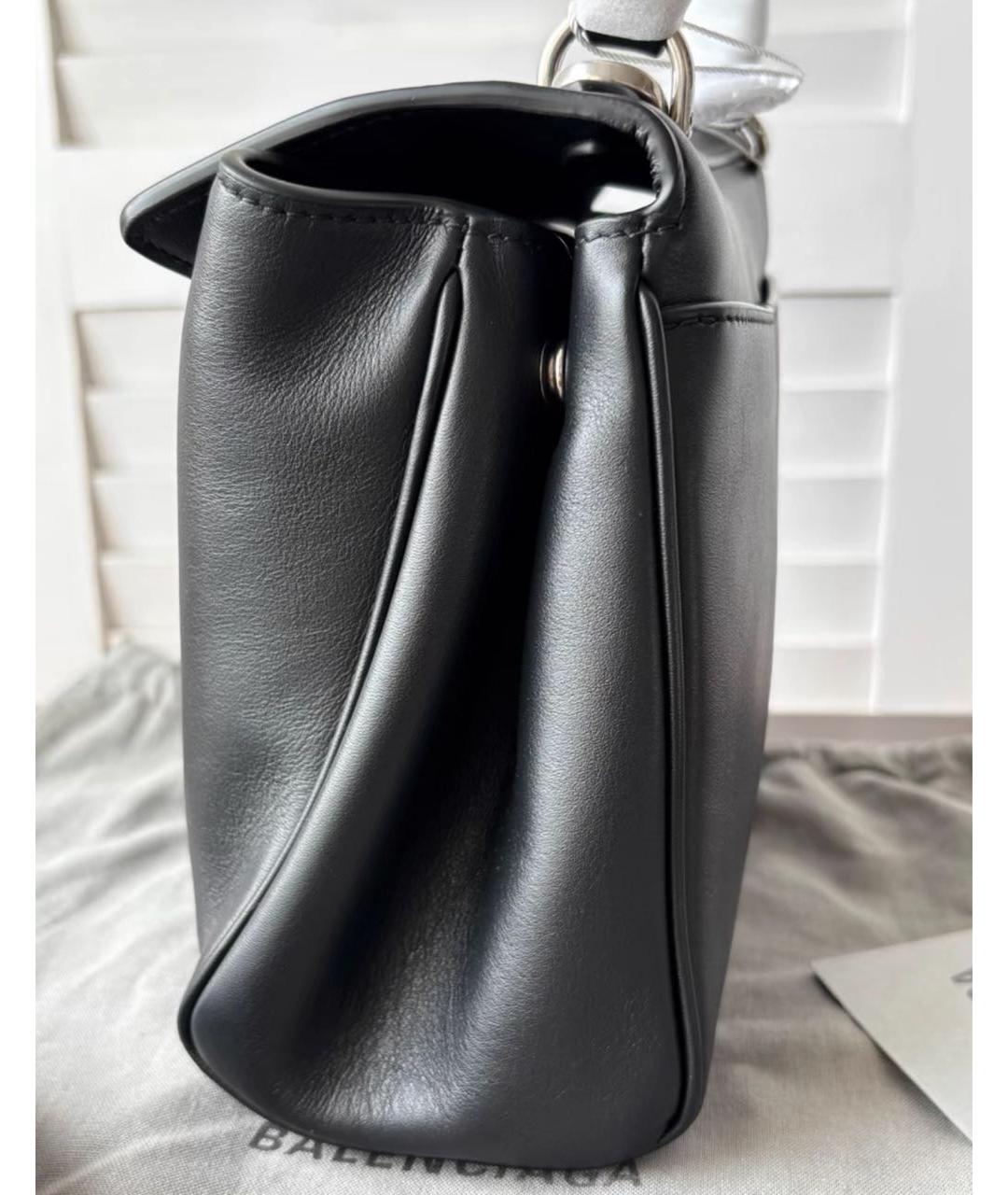 BALENCIAGA Черная кожаная сумка через плечо, фото 5
