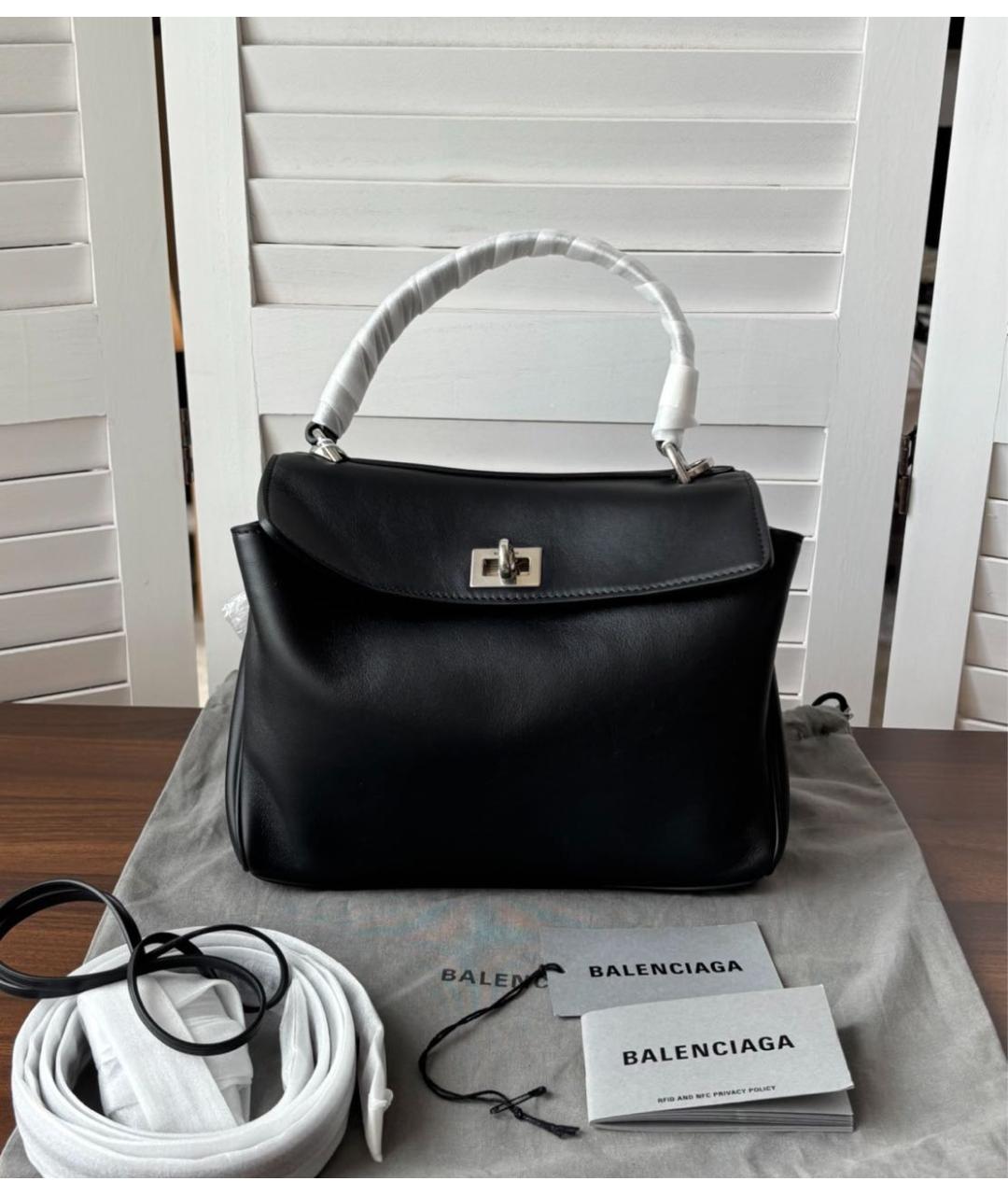 BALENCIAGA Черная кожаная сумка через плечо, фото 3