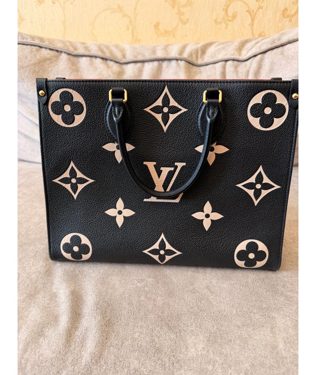 LOUIS VUITTON Черная кожаная сумка с короткими ручками, фото 3