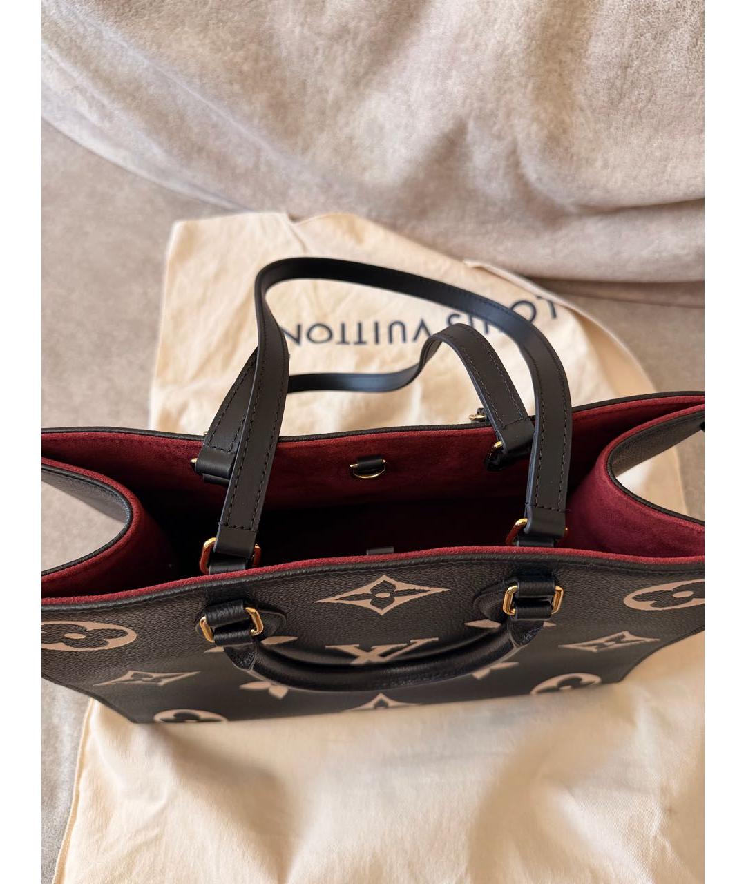 LOUIS VUITTON Черная кожаная сумка с короткими ручками, фото 6