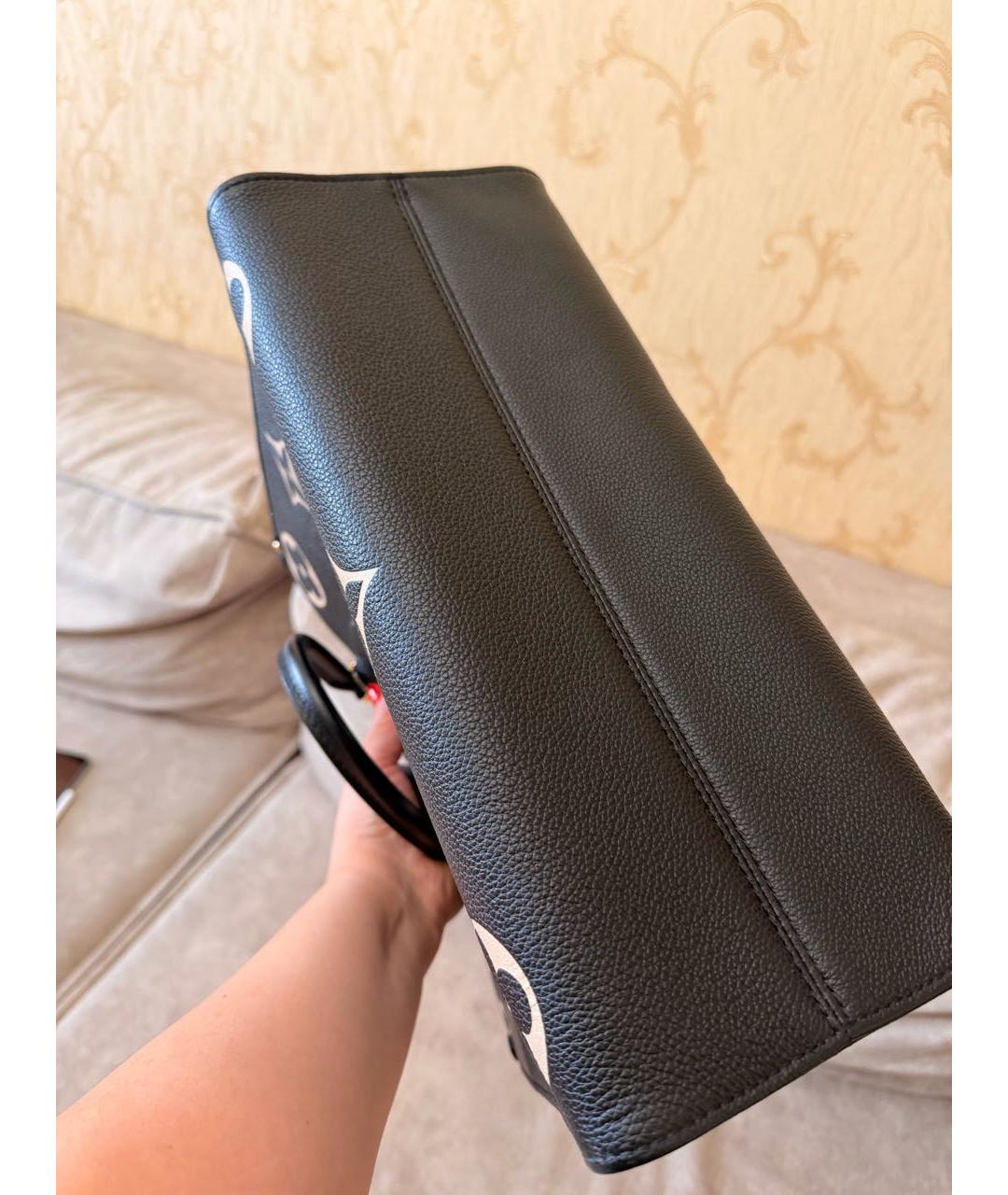 LOUIS VUITTON Черная кожаная сумка с короткими ручками, фото 5