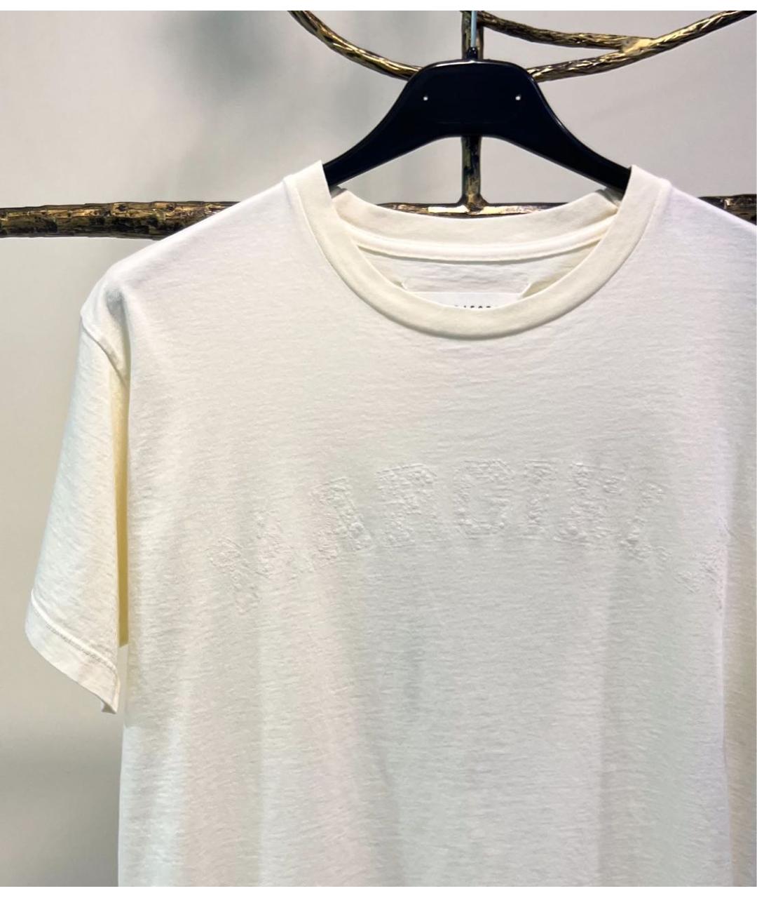 MAISON MARGIELA Бежевая хлопковая футболка, фото 4