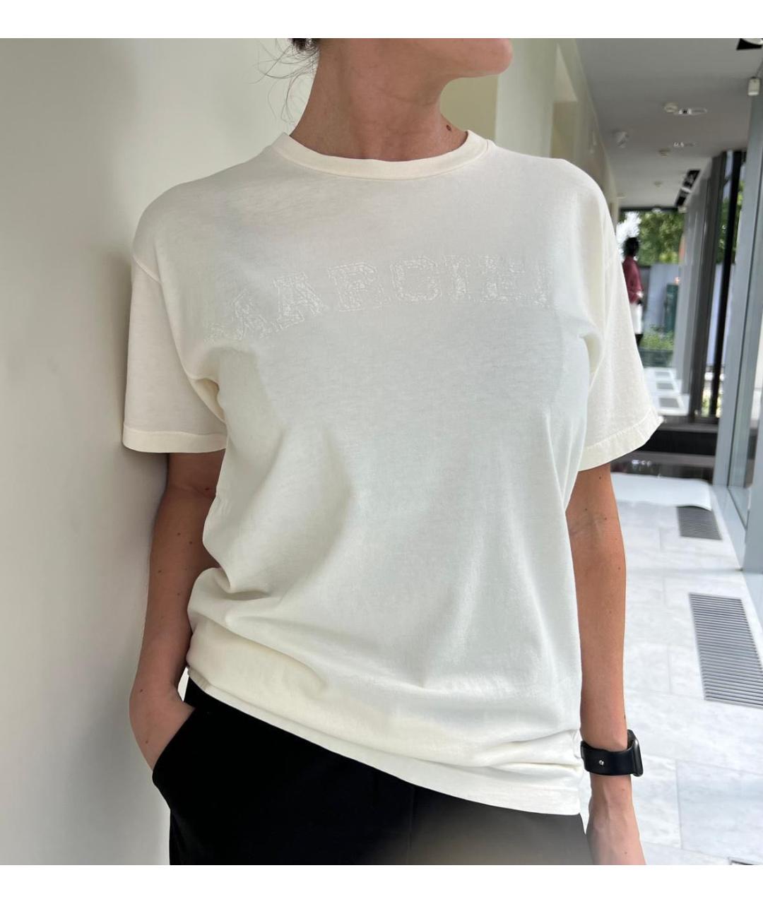 MAISON MARGIELA Бежевая хлопковая футболка, фото 7