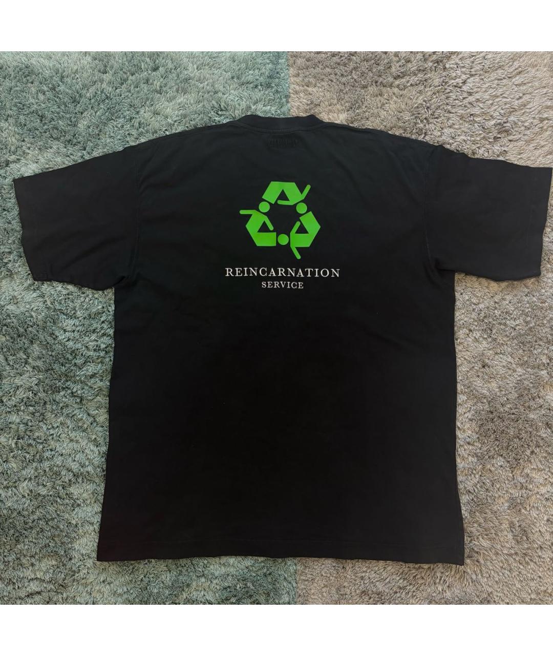 VETEMENTS Черная хлопковая футболка, фото 2