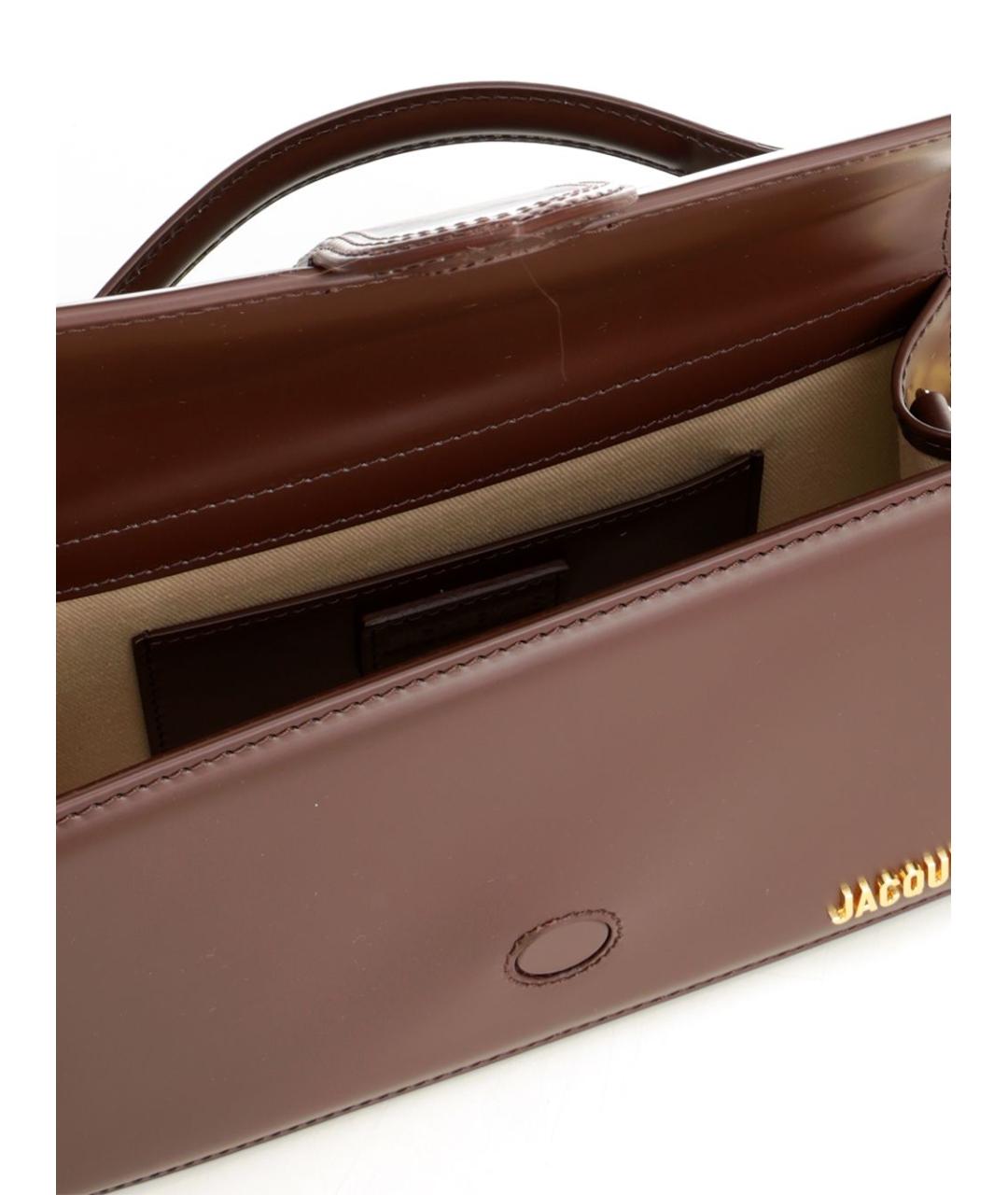 JACQUEMUS Коричневая кожаная сумка через плечо, фото 4