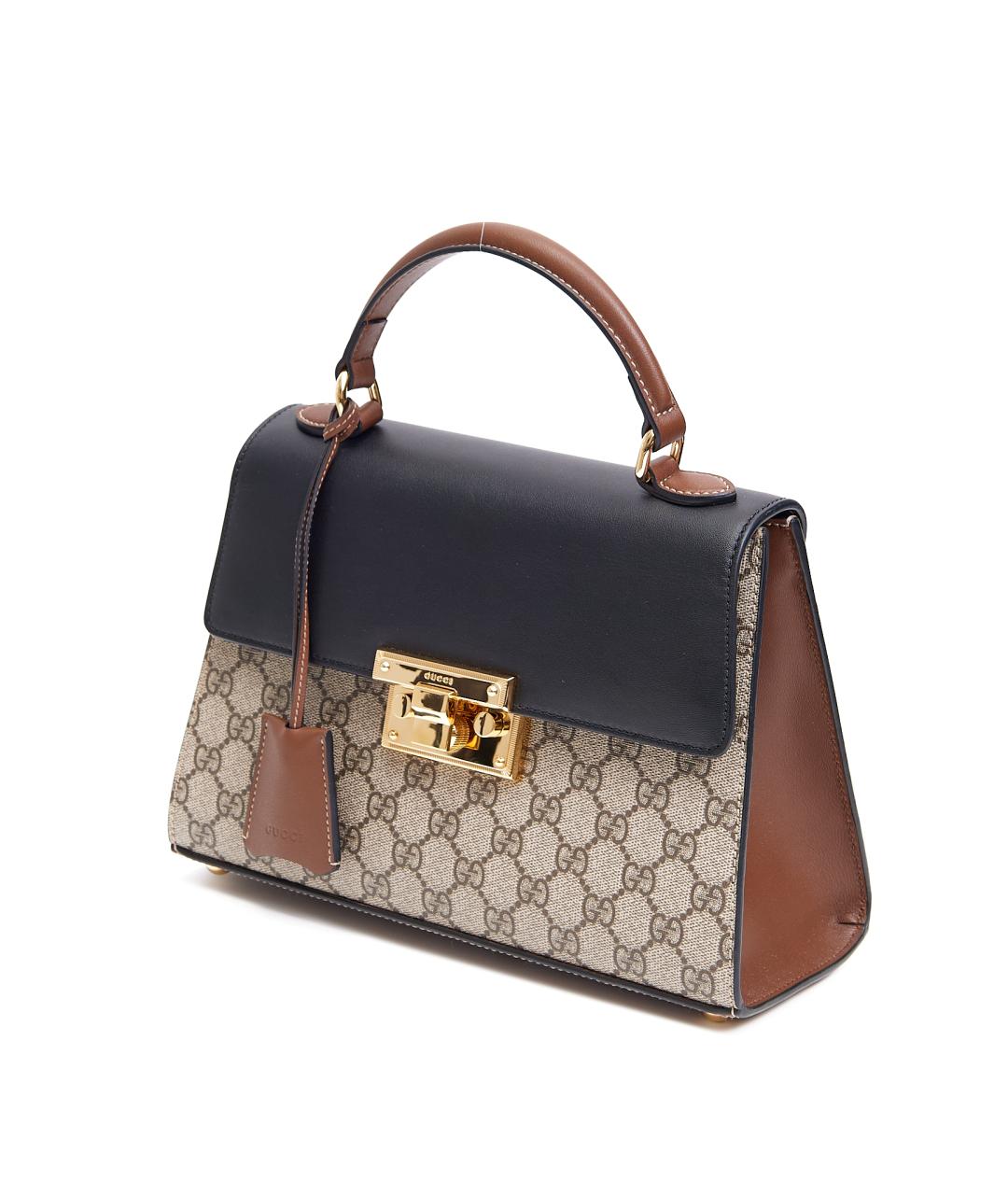 GUCCI Черная кожаная сумка с короткими ручками, фото 2