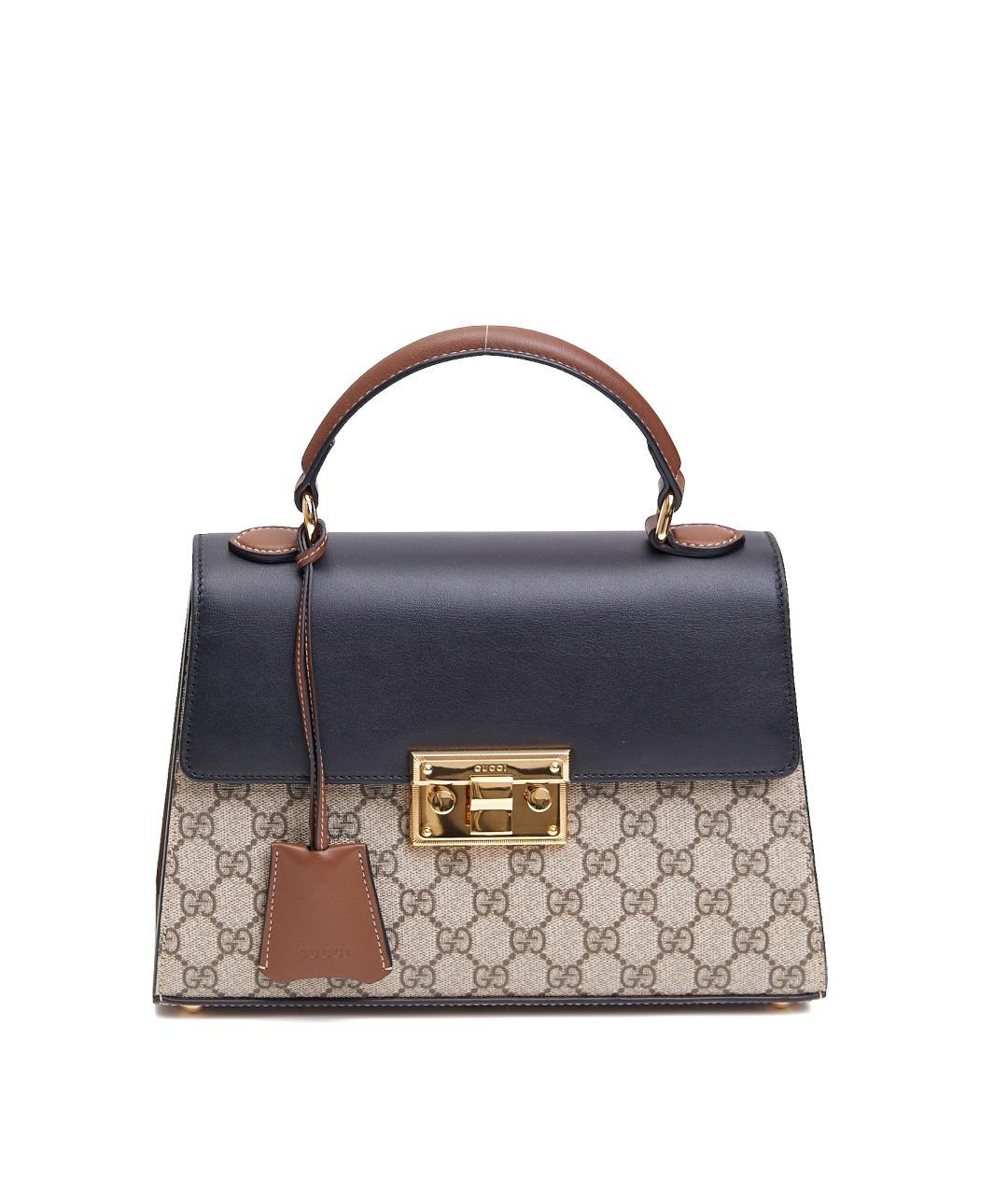 GUCCI Черная кожаная сумка с короткими ручками, фото 8
