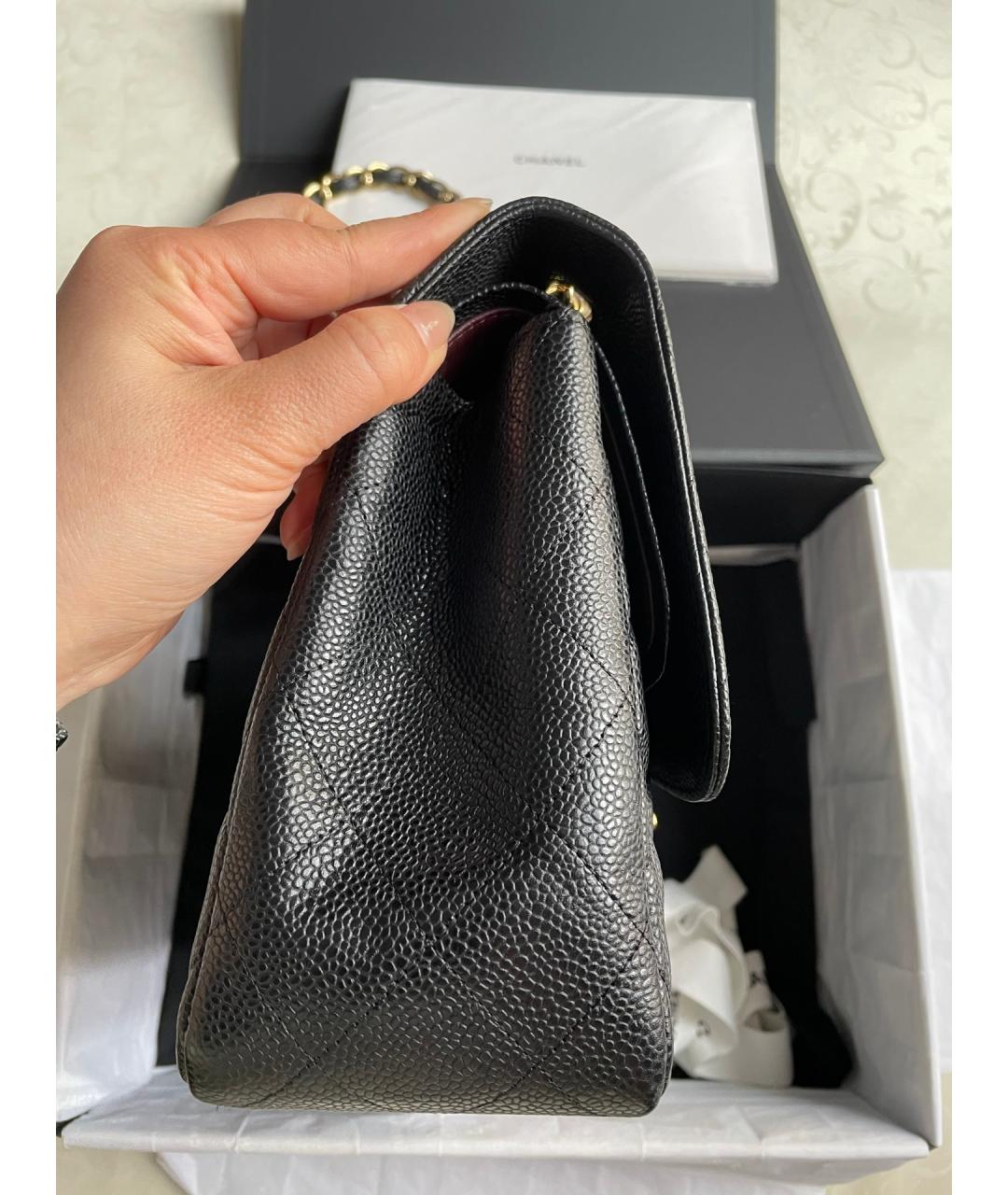CHANEL Черная кожаная сумка через плечо, фото 5