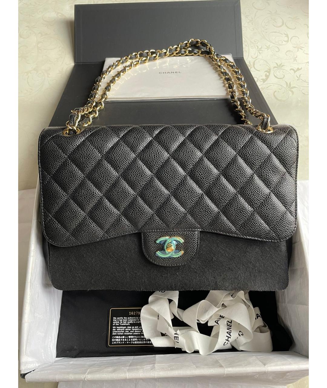 CHANEL Черная кожаная сумка через плечо, фото 7