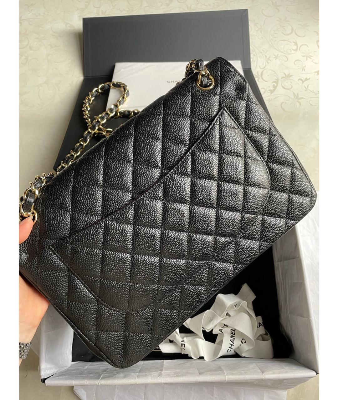 CHANEL Черная кожаная сумка через плечо, фото 3