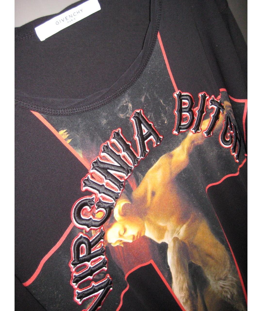 GIVENCHY Черная хлопко-эластановая футболка, фото 6