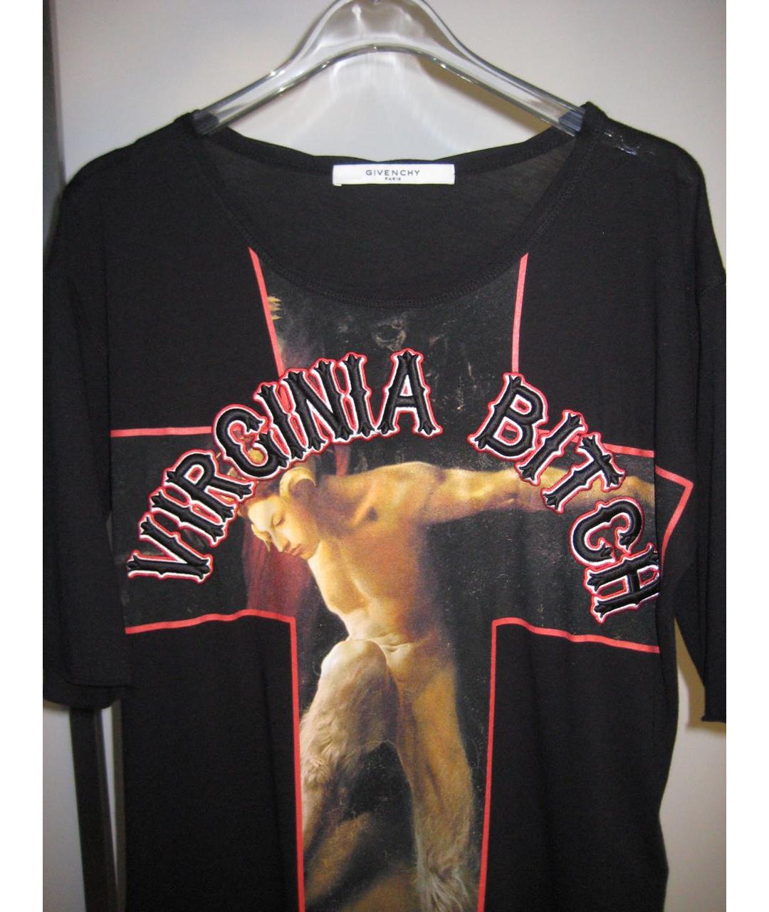 GIVENCHY Черная хлопко-эластановая футболка, фото 2
