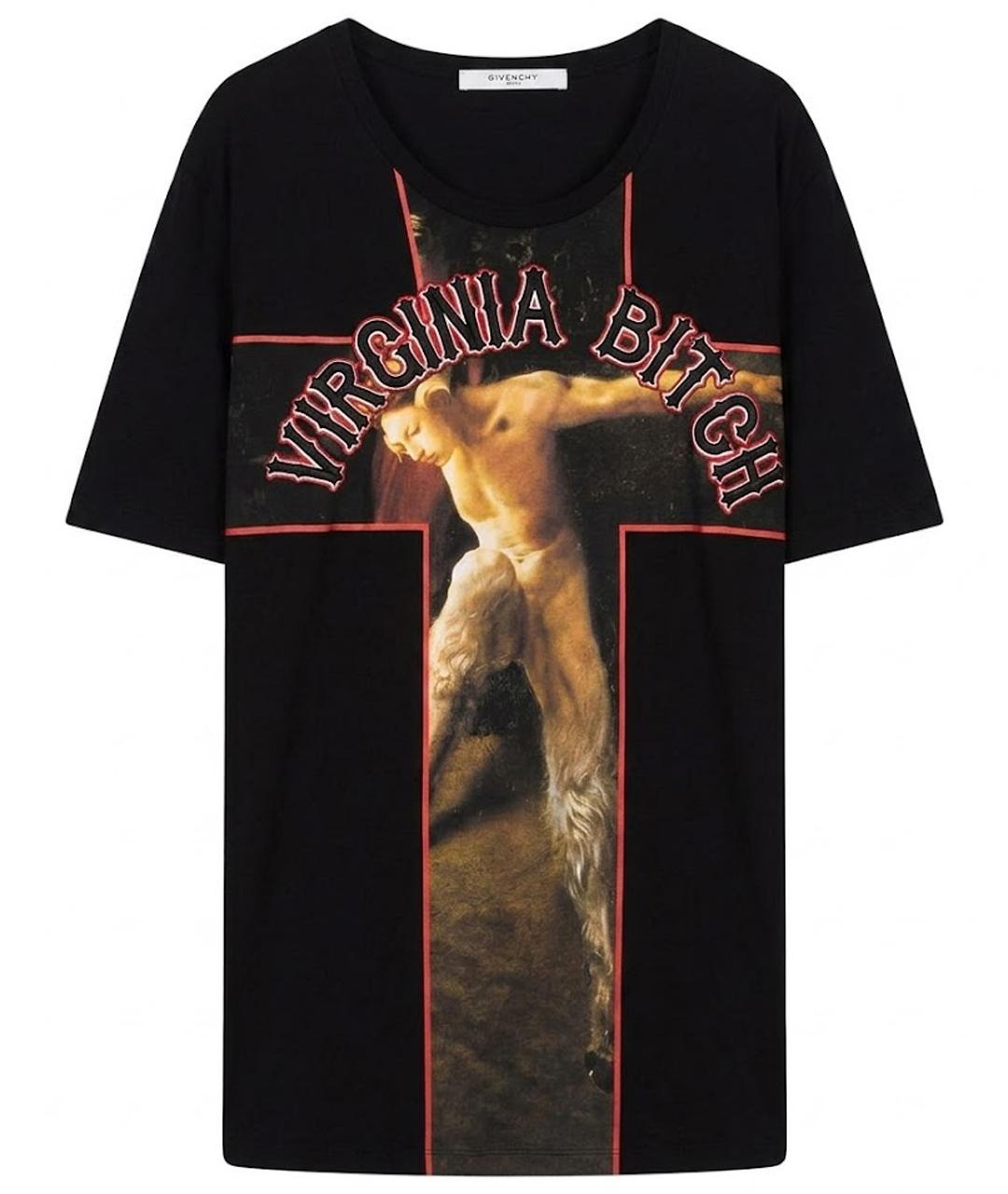 GIVENCHY Черная хлопко-эластановая футболка, фото 1