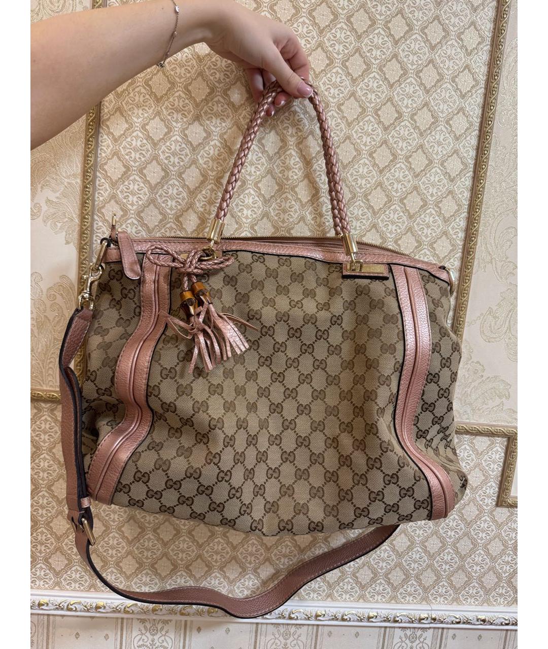 GUCCI Бежевая сумка тоут, фото 5