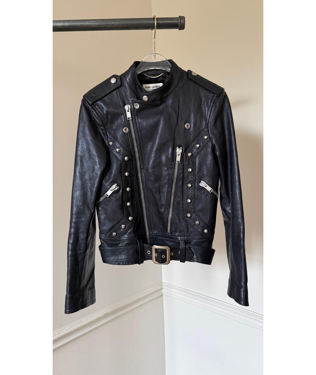 SAINT LAURENT Черная кожаная куртка, фото 8