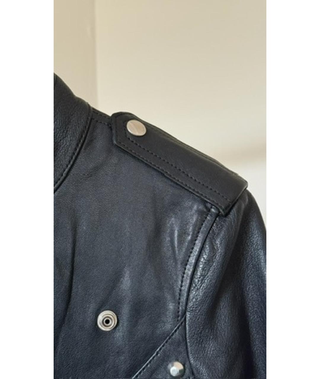SAINT LAURENT Черная кожаная куртка, фото 3