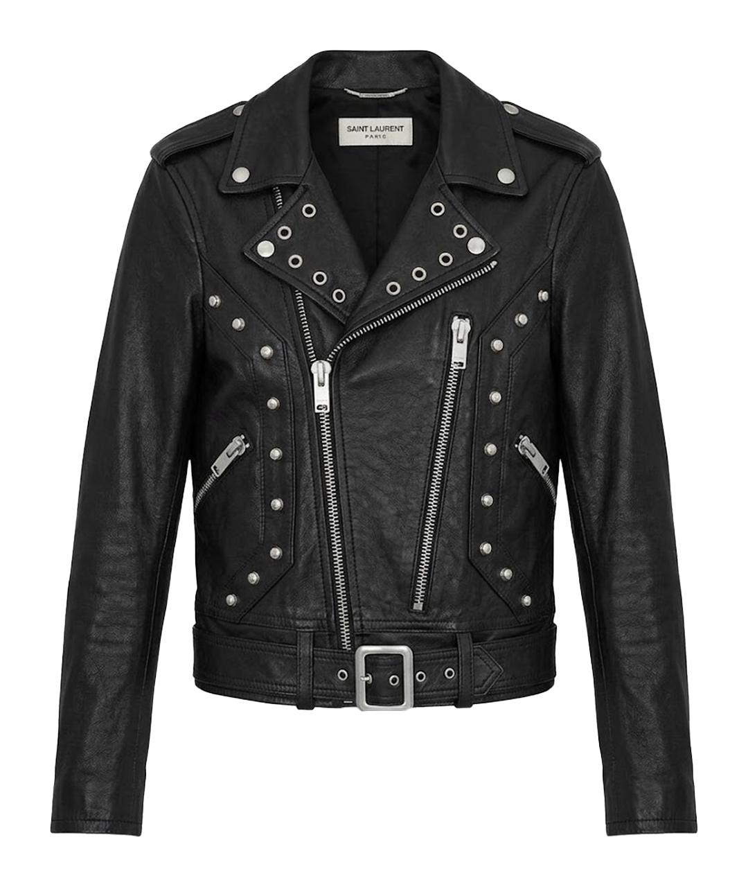 SAINT LAURENT Черная кожаная куртка, фото 1