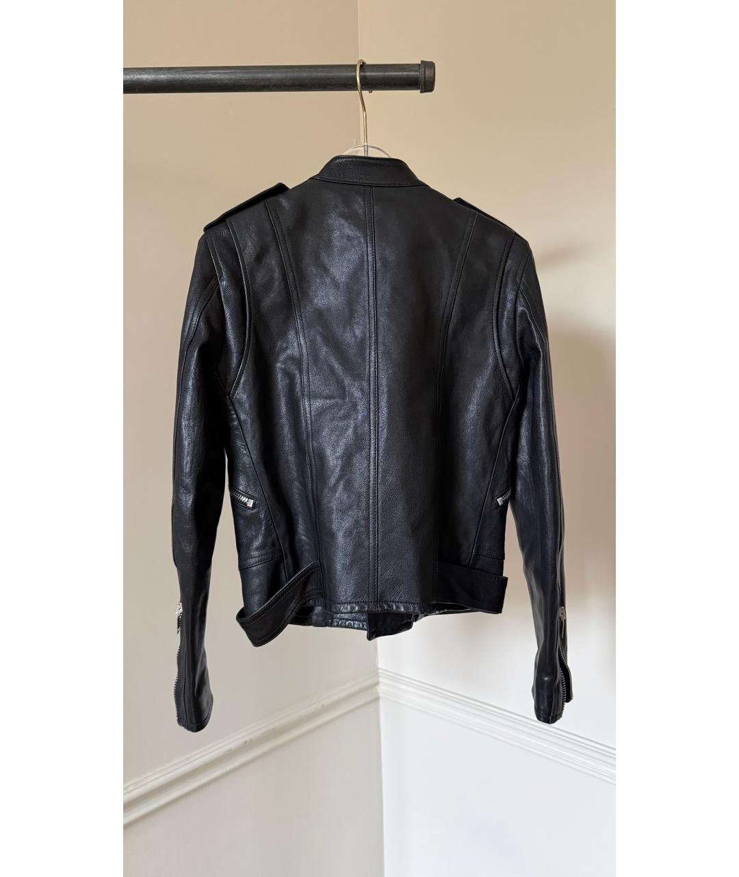 SAINT LAURENT Черная кожаная куртка, фото 2