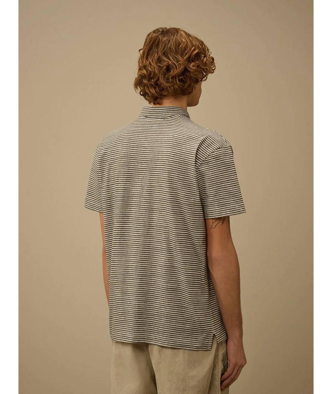 CP COMPANY Серое хлопковое поло с коротким рукавом, фото 3