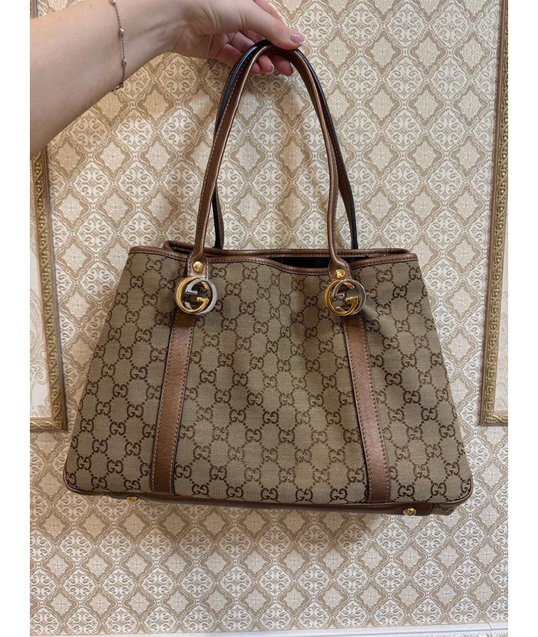 GUCCI Бежевая сумка тоут, фото 5