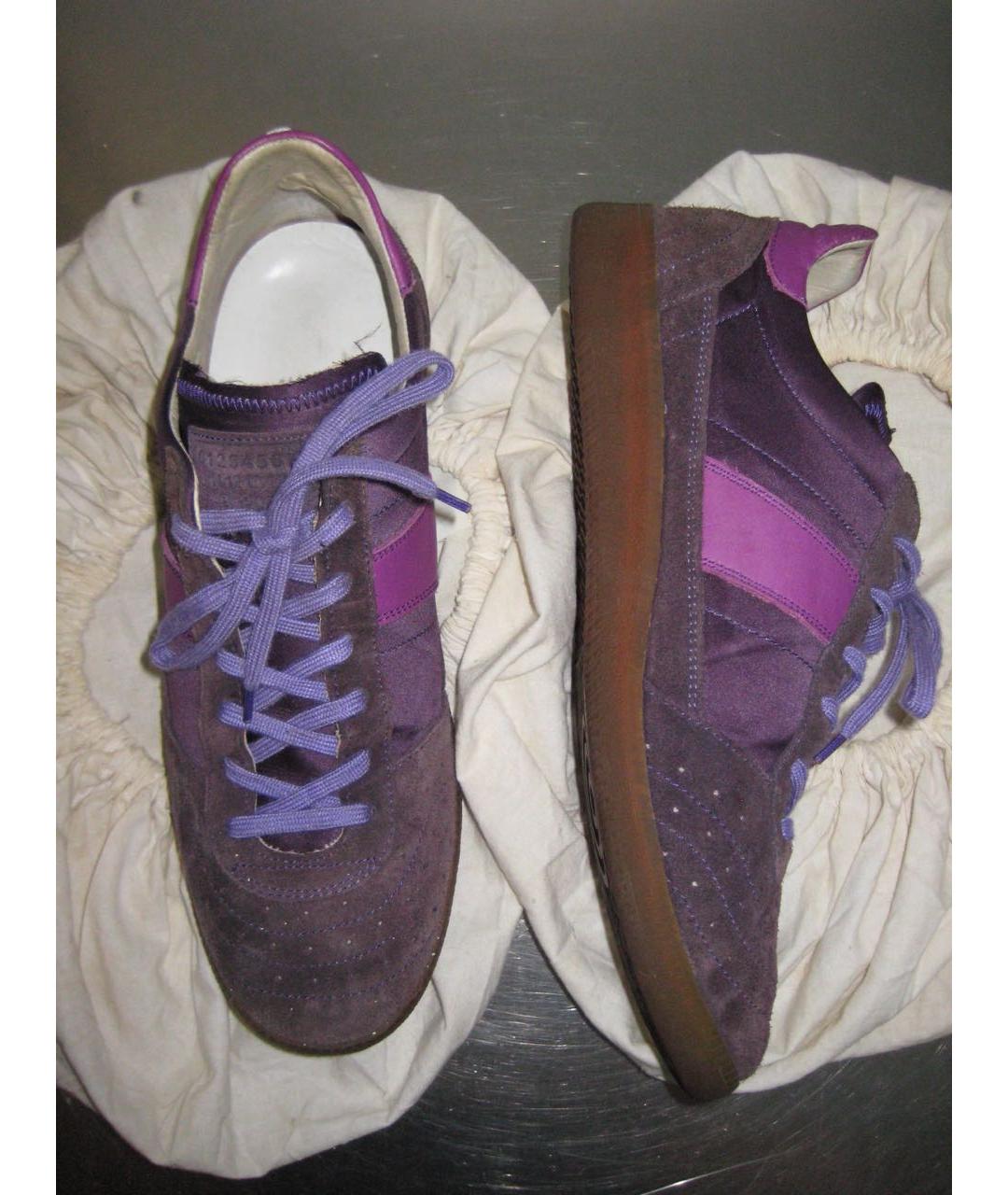 MAISON MARGIELA Фиолетовые замшевые низкие кроссовки / кеды, фото 4