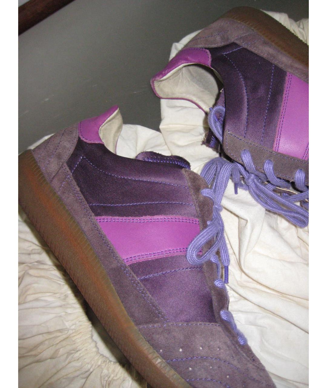 MAISON MARGIELA Фиолетовые замшевые низкие кроссовки / кеды, фото 3