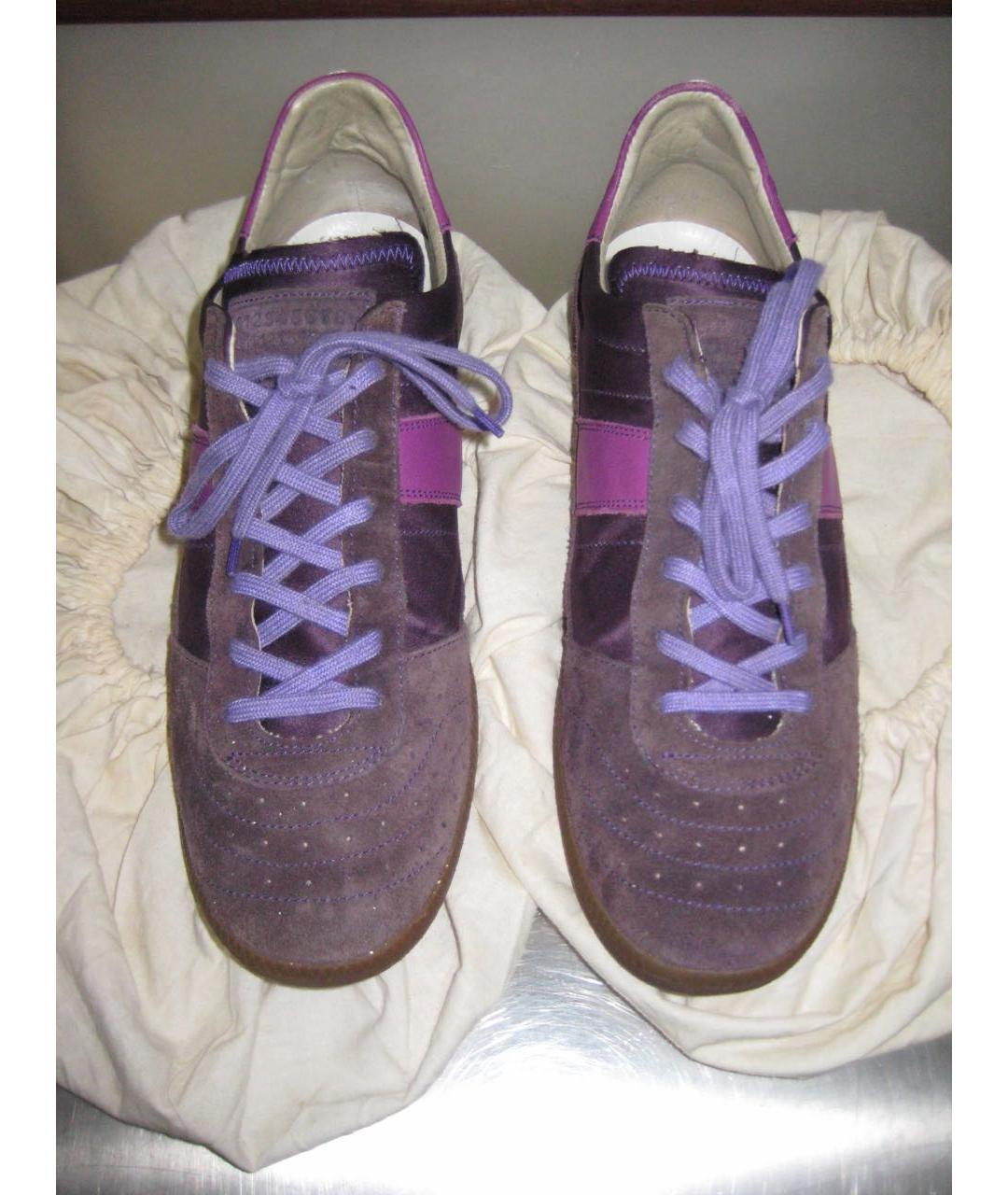 MAISON MARGIELA Фиолетовые замшевые низкие кроссовки / кеды, фото 2