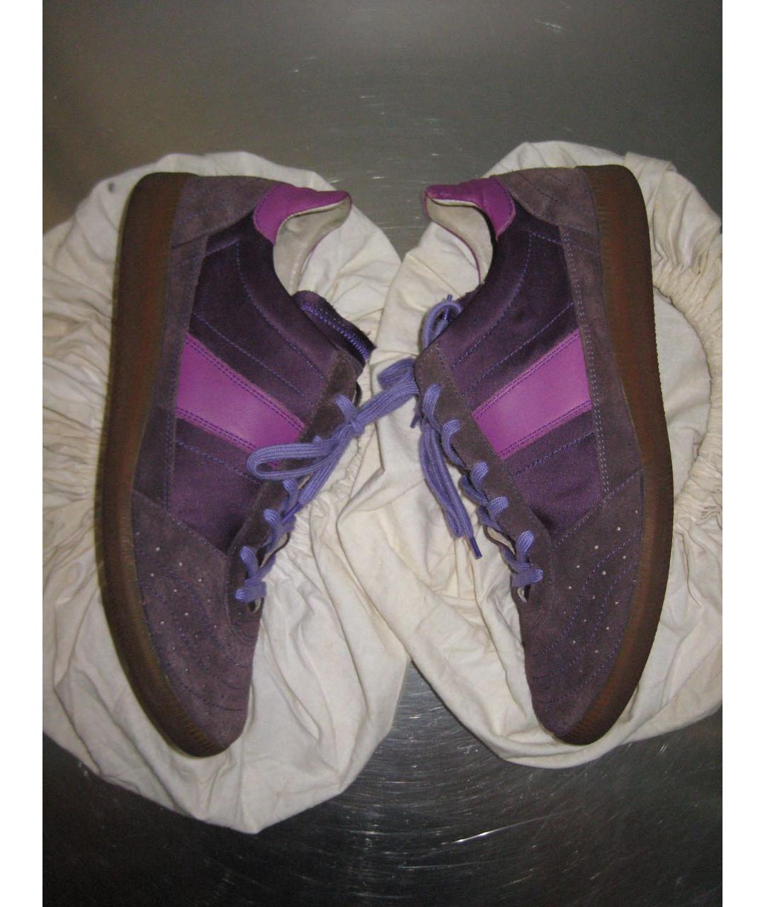 MAISON MARGIELA Фиолетовые замшевые низкие кроссовки / кеды, фото 8