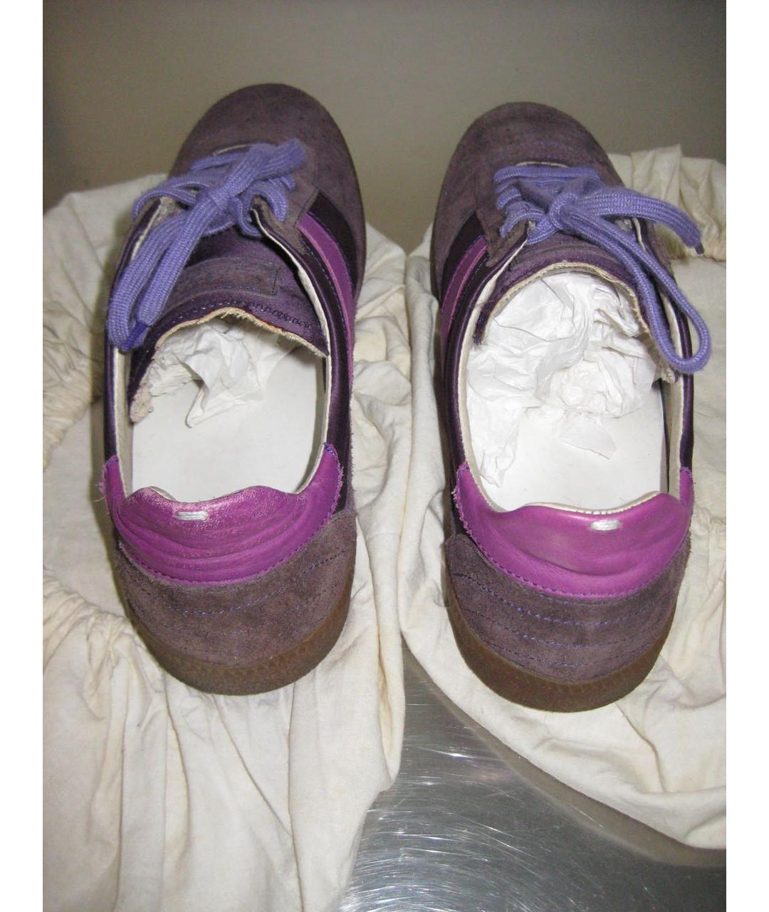 MAISON MARGIELA Фиолетовые замшевые низкие кроссовки / кеды, фото 5