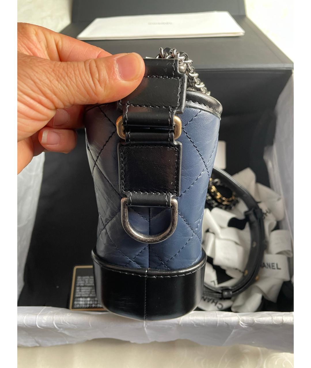 CHANEL Синяя кожаная сумка через плечо, фото 5