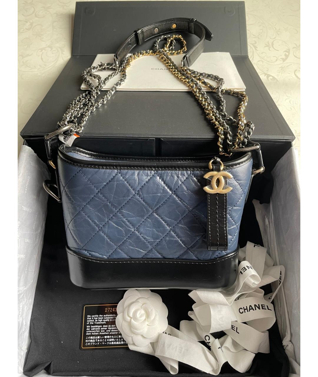 CHANEL Синяя кожаная сумка через плечо, фото 7
