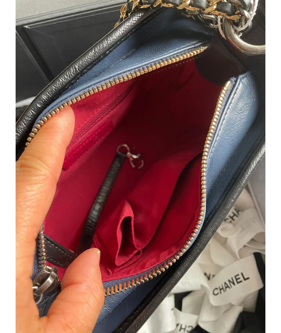 CHANEL Синяя кожаная сумка через плечо, фото 6