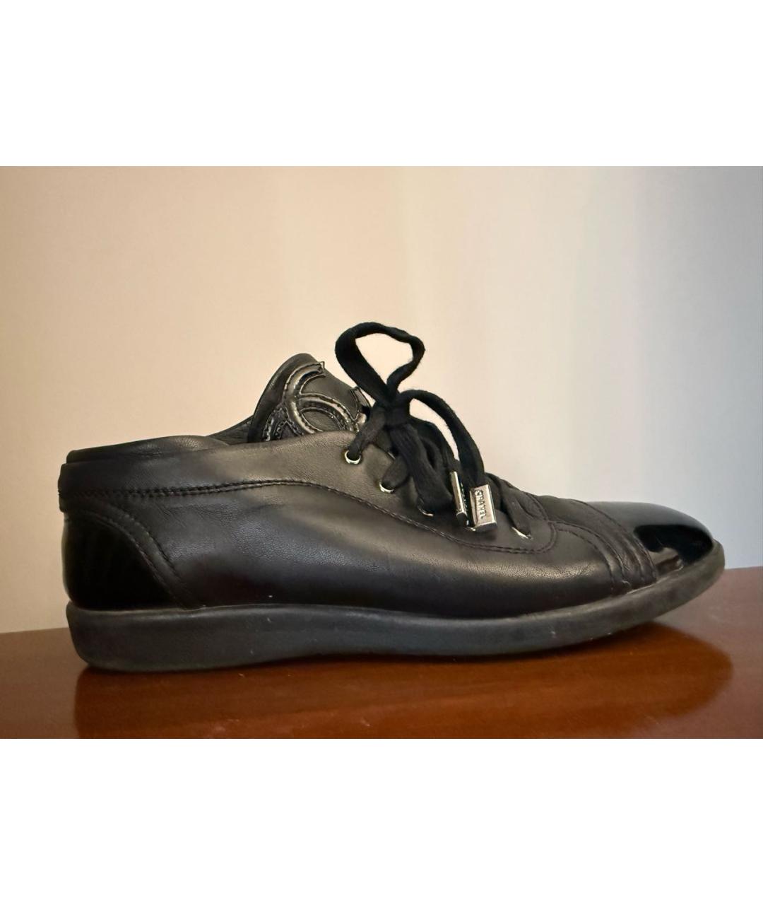 CHANEL Черные кожаные кеды, фото 7