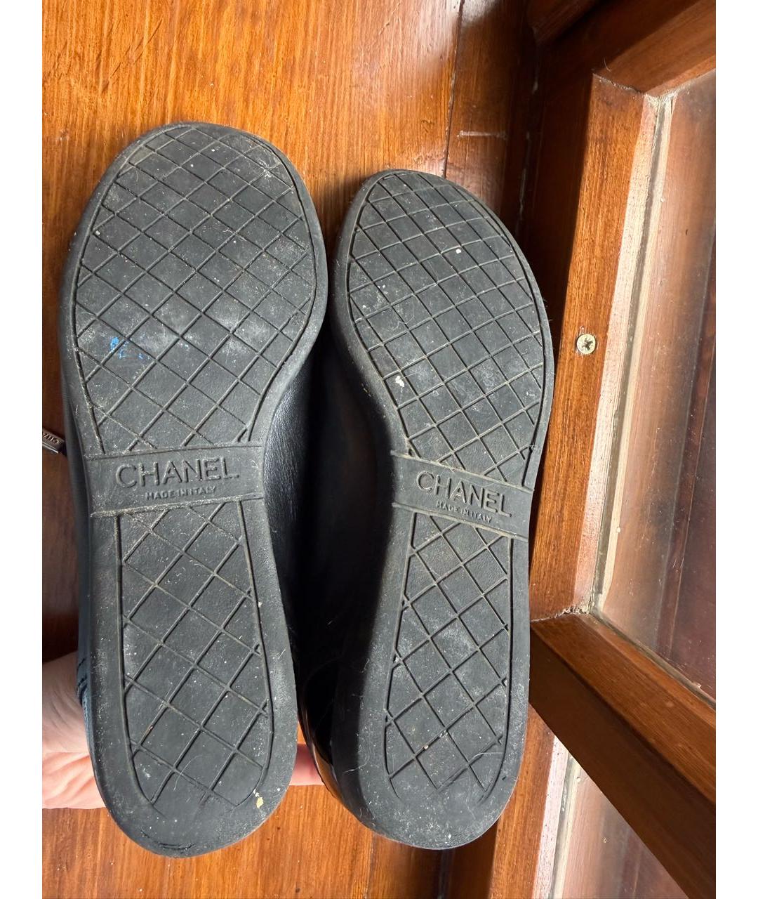CHANEL Черные кожаные кеды, фото 6
