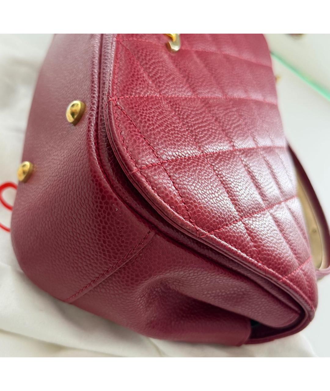 CHANEL Красная кожаная сумка с короткими ручками, фото 6