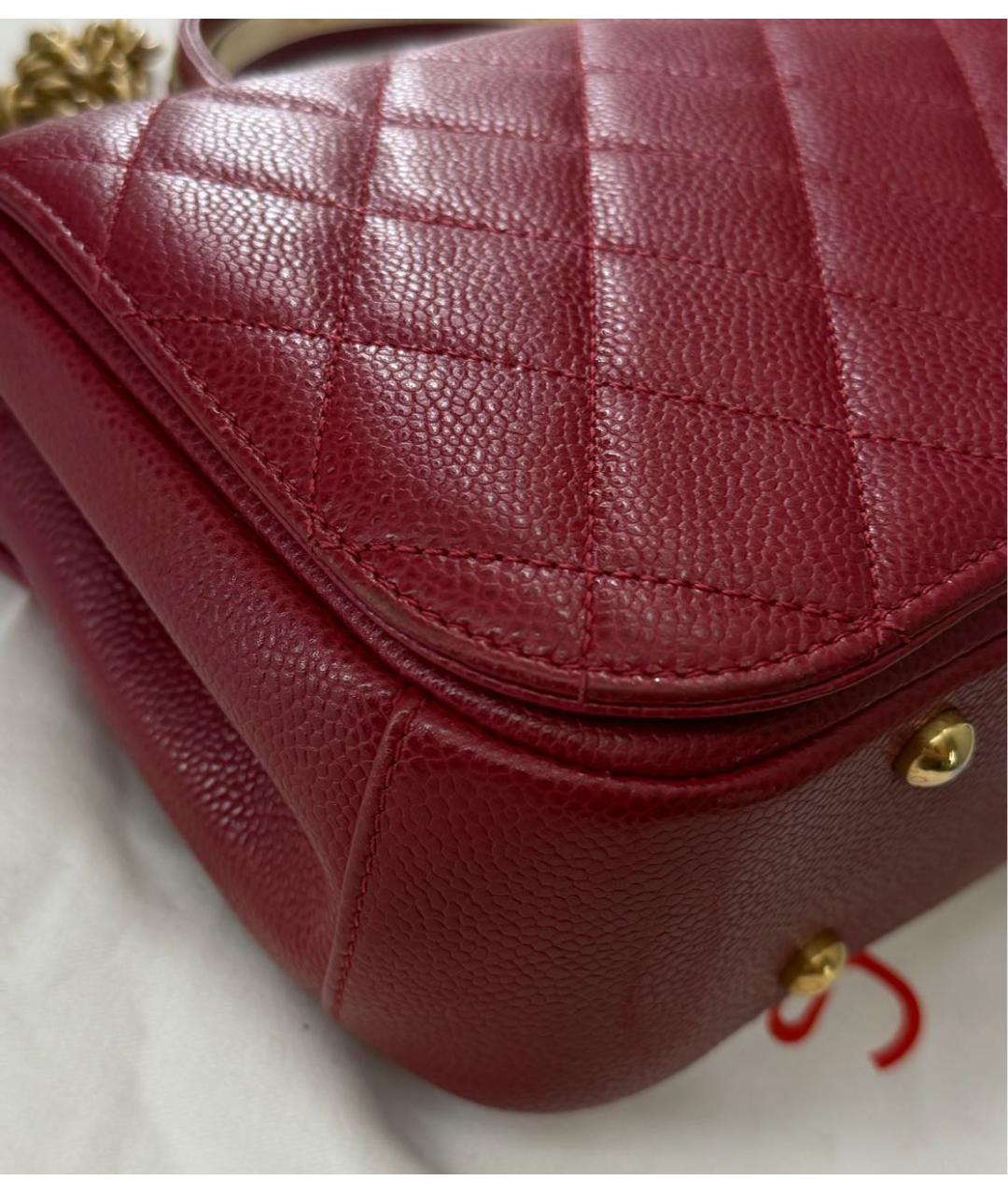 CHANEL Красная кожаная сумка с короткими ручками, фото 7