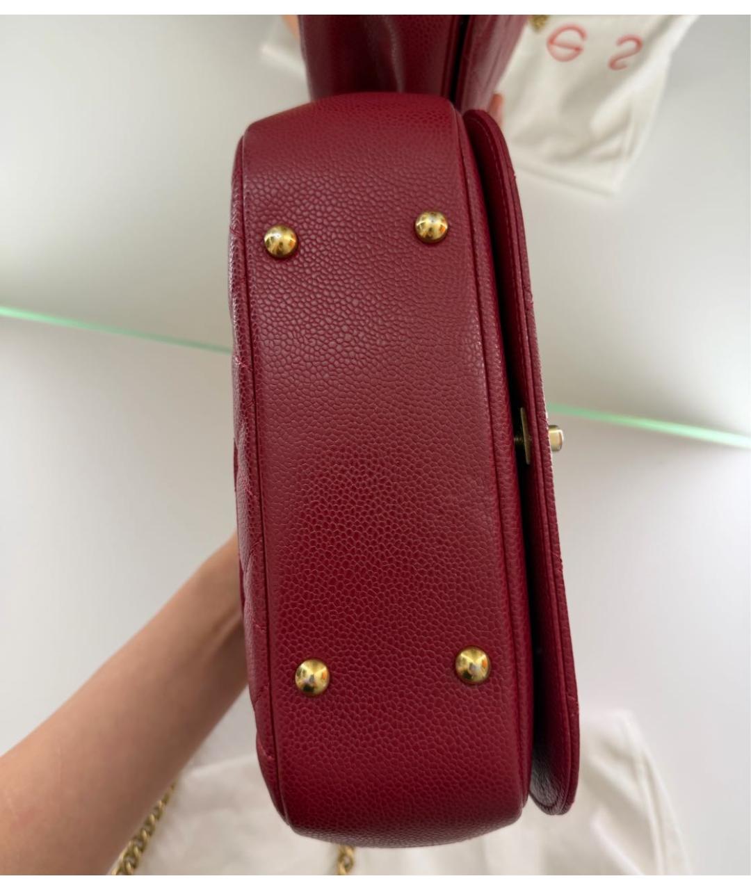 CHANEL Красная кожаная сумка с короткими ручками, фото 3