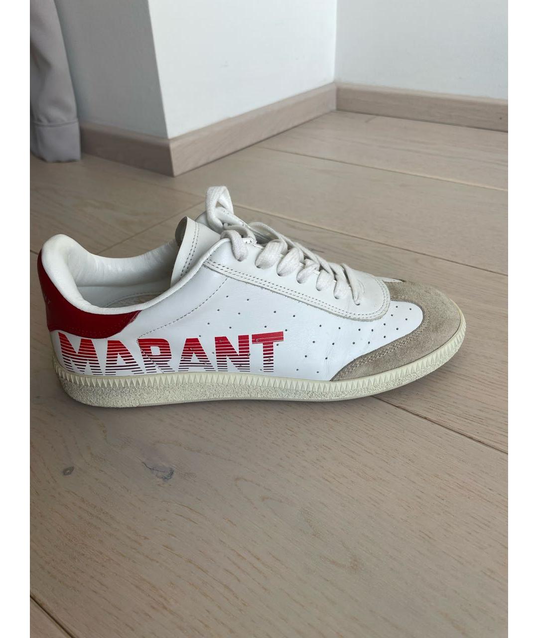 ISABEL MARANT Белые кожаные кроссовки, фото 9