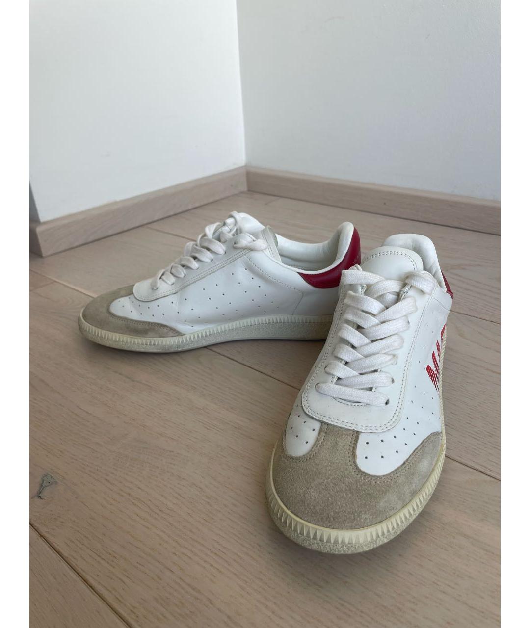 ISABEL MARANT Белые кожаные кроссовки, фото 5