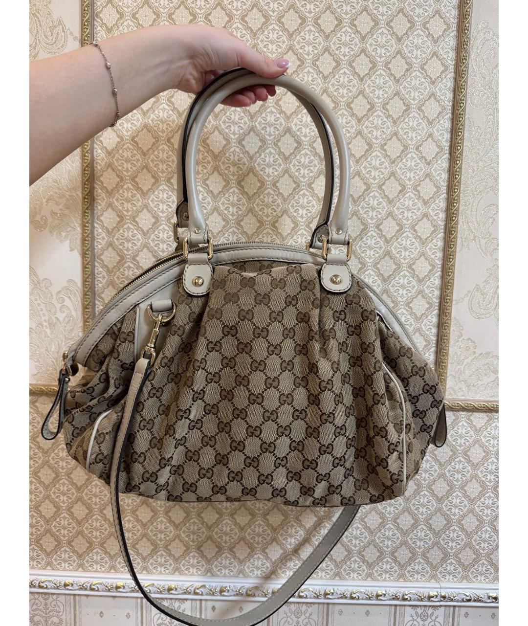 GUCCI Бежевая сумка тоут, фото 3