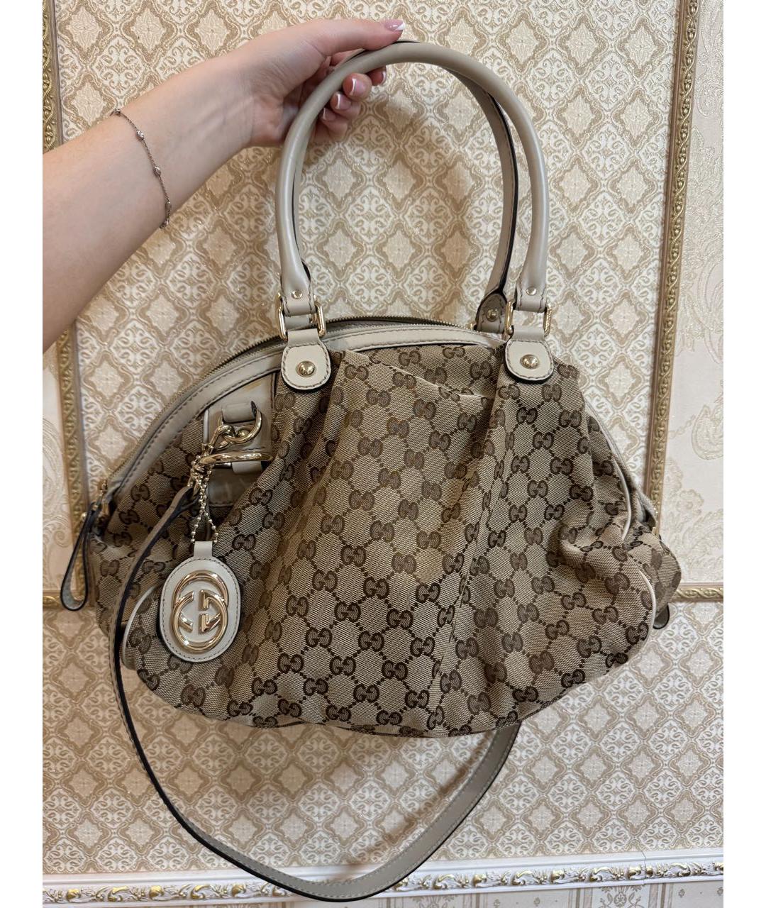 GUCCI Бежевая сумка тоут, фото 5