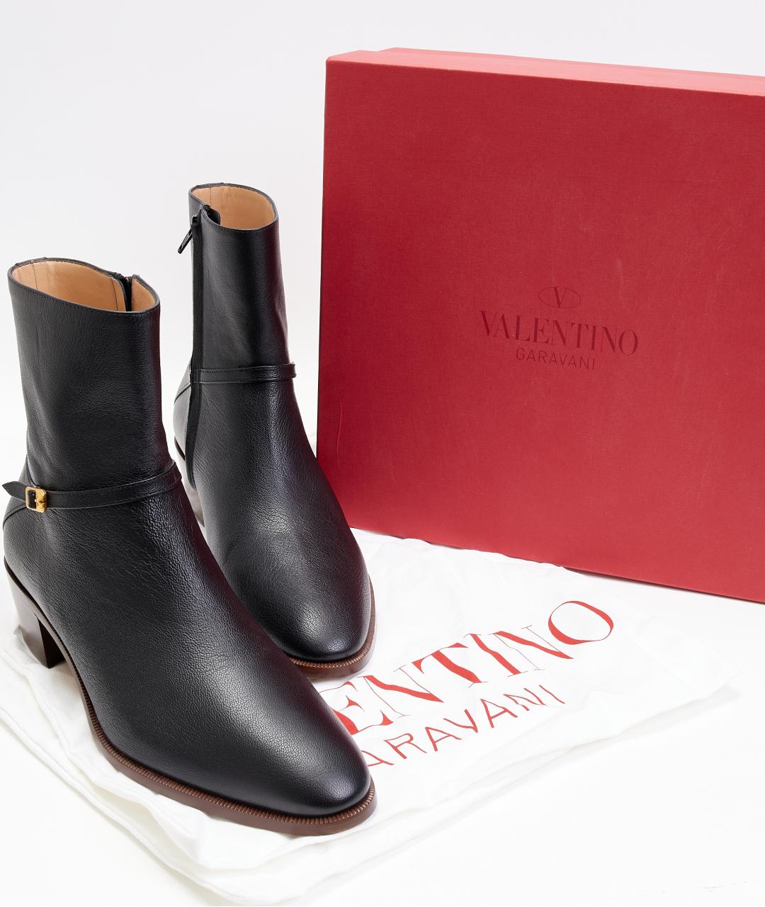 VALENTINO Черные кожаные низкие ботинки, фото 7